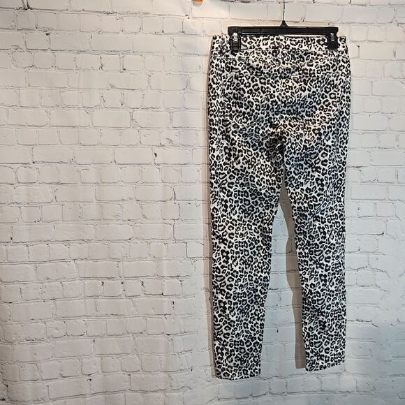 White House Black Market skinny ankle leopard print jeans size 2 - Picture 5 of 9